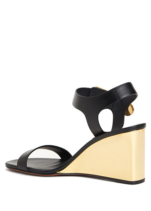 Siyah Kadın Deri Sandalet - Görsel 4