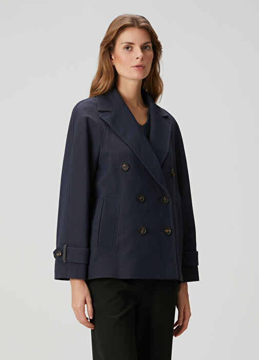 Brunello Cucinelli - Navy Blue Double-Breasted Jacket