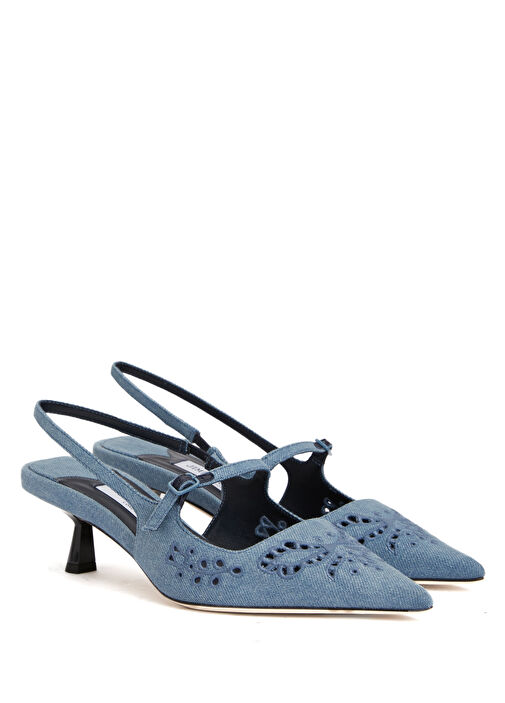 Didi Mavi Deri Topuklu Ayakkabı - Görsel 3