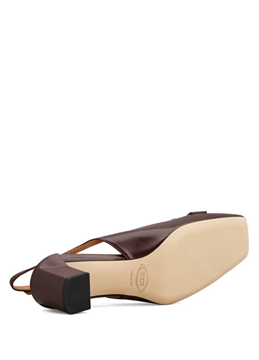 Bordo Deri Topuklu Ayakkabı - Görsel 5