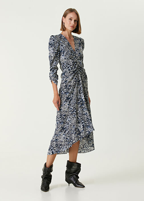 ワンピース Isabel Marant Mid-Length Dress With Midnight Blue Print Isabel Marant Etoile Robe Noanne – Midnight