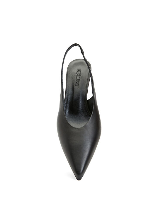 Divarese Divarese Siyah Deri Topuklu Ayakkabı Babet | Beymen Siyah - 5. görsel