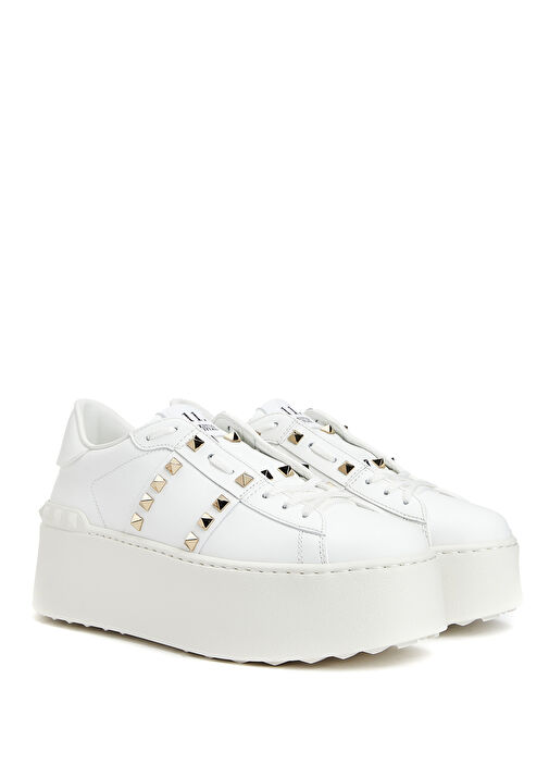 Untitled Flatform Beyaz Kadın Deri Sneaker - Görsel 3