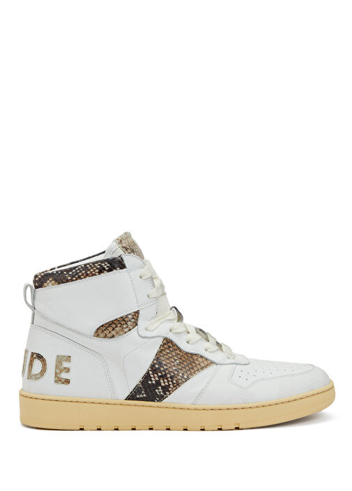 Beyaz Logolu Erkek Deri Sneaker - Görsel 2