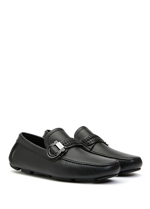 Siyah Logo Tokalı Erkek Deri Driver - Görsel 3