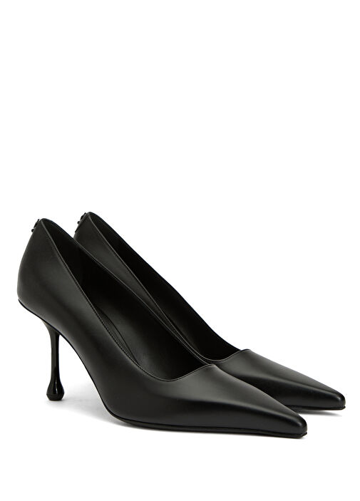 Ixia Siyah Deri Topuklu Ayakkabı - Görsel 3