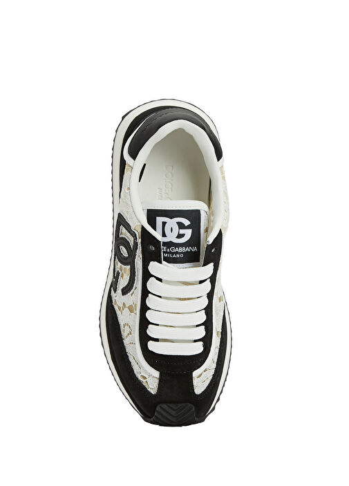 Siyah Beyaz Kadın Deri Sneaker - Görsel 5