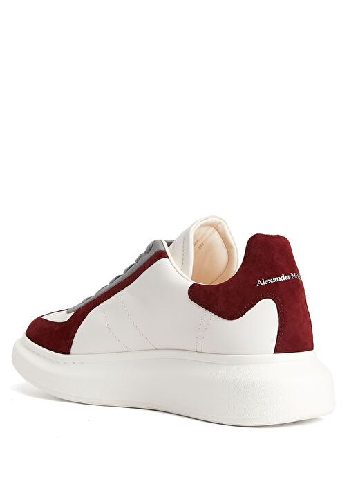 Oversized Beyaz Gri Erkek Deri Sneaker - Görsel 4