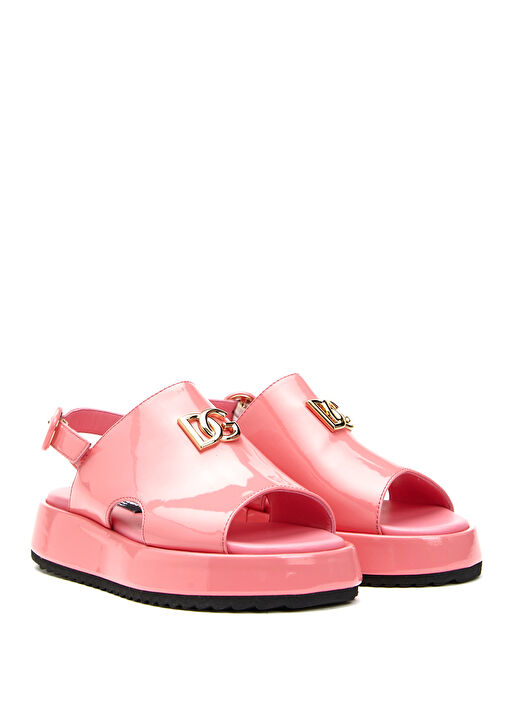 Pembe Kız Çocuk Deri Sandalet - Görsel 3