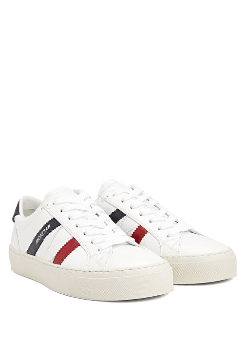 Moncler Monaco 2 Beyaz Erkek Deri Sneaker - Görsel 3