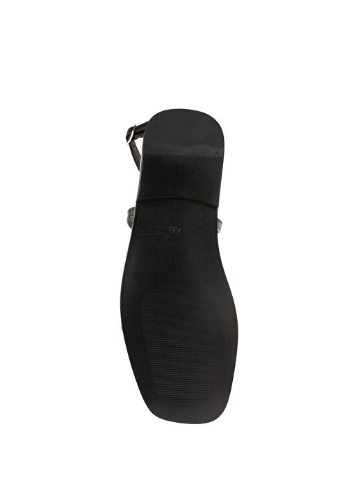 Siyah Kadın Deri Sandalet - Görsel 6