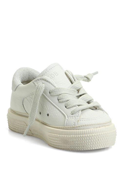 May Beyaz Unisex Çocuk Deri Sneaker - Görsel 3