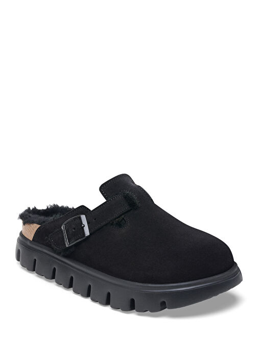 Boston Siyah Kadın Süet Terlik - Görsel 3