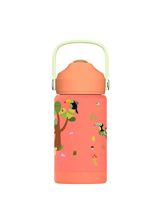 SipnJoy - FlipSip Jungle Jam Mercan Çelik Çocuk Termos Suluk 360