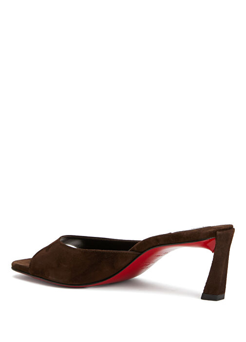 Condora Kahverengi Topuklu Deri Terlik - Görsel 4