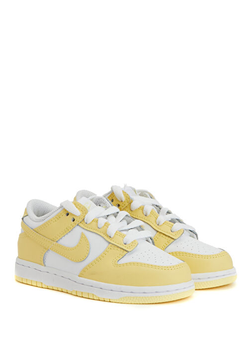 Dunk Low Beyaz Unisex Çocuk Deri Sneaker - Görsel 3
