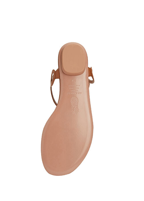 Kahverengi Kadın Deri Sandalet - Görsel 6