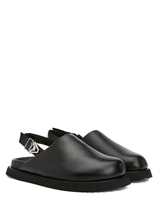 Siyah Logo Tokalı Kadın Deri Sabo - Görsel 3