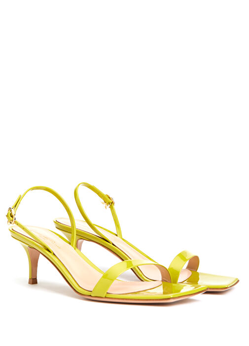 Ribbon Kitten Yeşil Kadın Deri Sandalet - Görsel 3