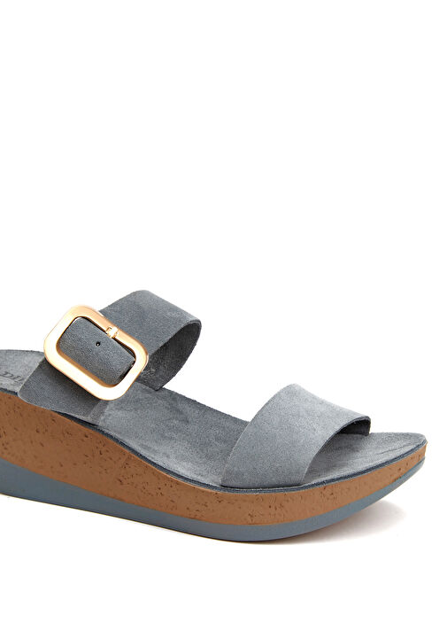 Mavi Kadın Deri Terlik - Görsel 7