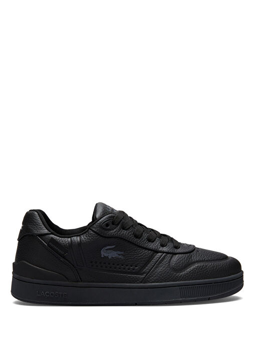 Lacoste Siyah-02H Erkek T-Clip Shield Siyah Deri Erkek Sneaker