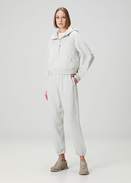 lululemon Gri Kadın Scuba Half Zip Gris Kapüşonlu Oversize