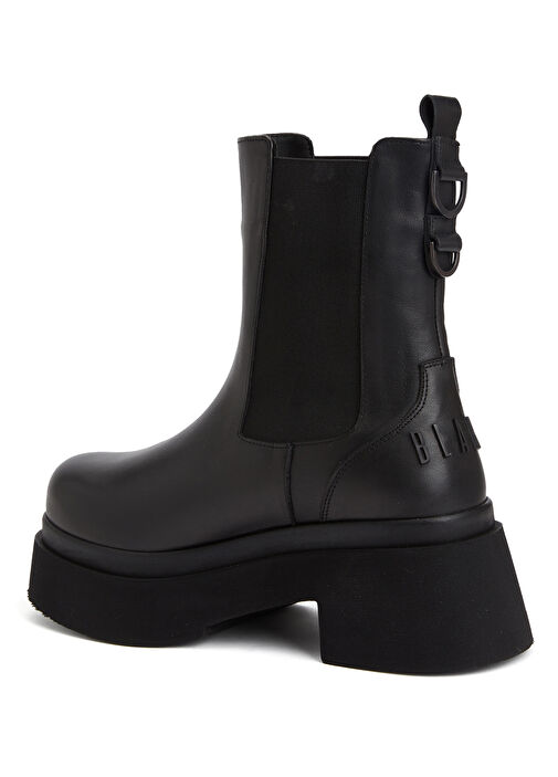 Siyah Kadın Lastikli Deri Bot - Görsel 4