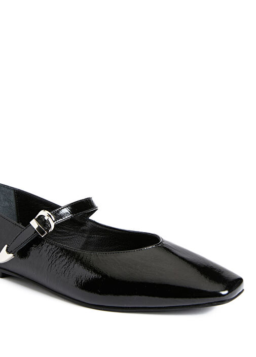 Siyah Kadın Deri Babet - Görsel 7