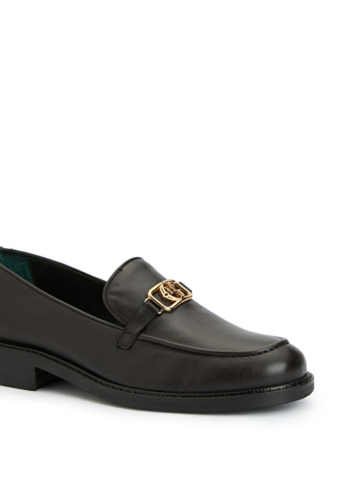 Kahverengi Tokalı Kadın Deri Loafer - Görsel 7