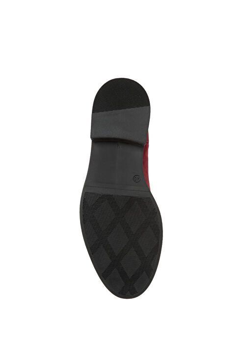 Bordo Lastikli Kadın Deri Bot - Görsel 6