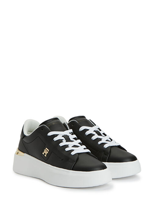 Fashion Court Siyah Kadın Deri Sneaker - Görsel 3