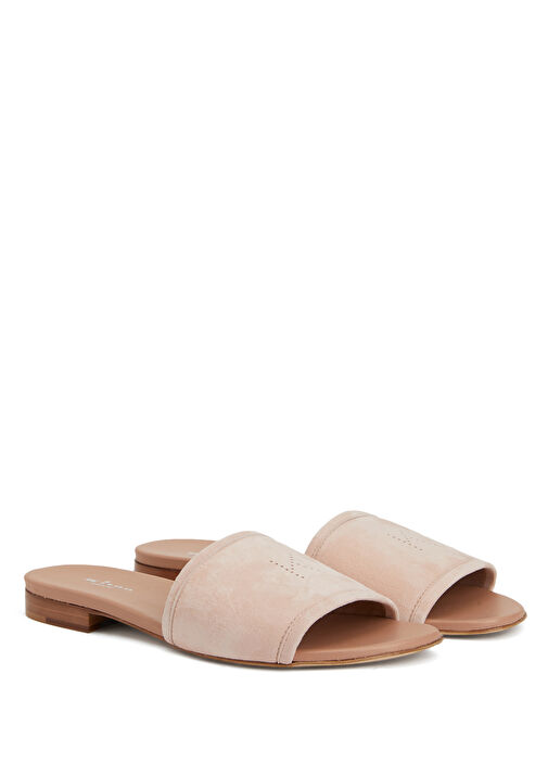 Pembe Kadın Deri Terlik - Görsel 3