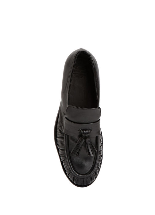 Siyah Kadın Deri Loafer - Görsel 5