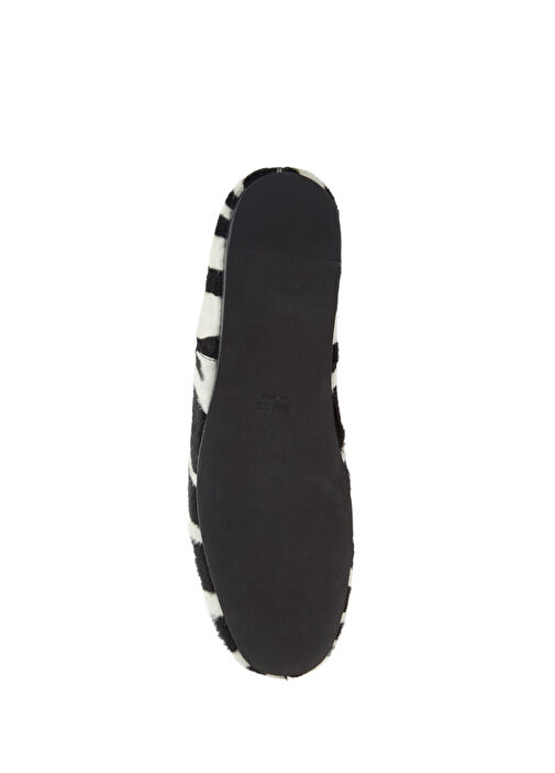 Jane Siyah Beyaz Deri Babet - Görsel 6