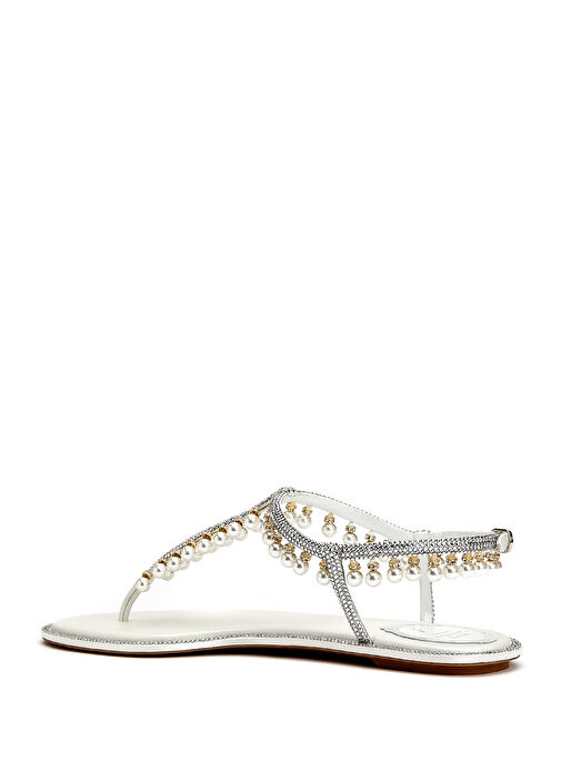 Diana Beyaz Kadın Saten Sandalet - Görsel 4