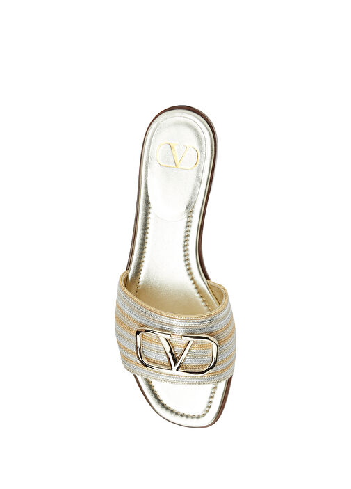 VLogo Signature Silver Logo Tokalı Kadın Terlik - Görsel 5