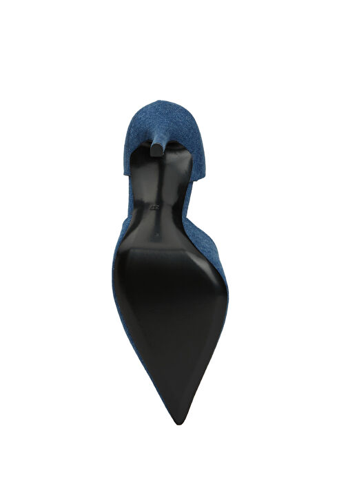 Mavi Logo Tokalı Denim Topuklu Ayakkabı - Görsel 6