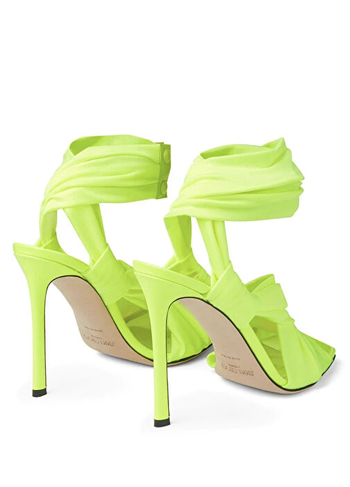 Neoma Neon Yeşil Kadın Jarse Sandalet - Görsel 4