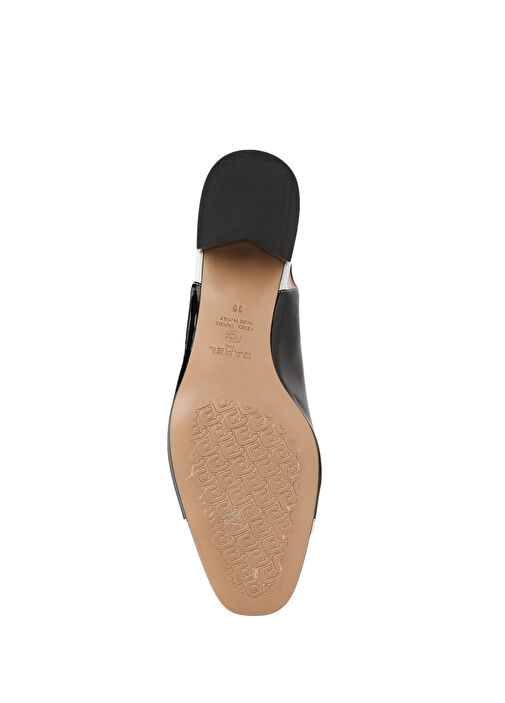 Ischia Siyah Beyaz Deri Topuklu Ayakkabı - Görsel 6