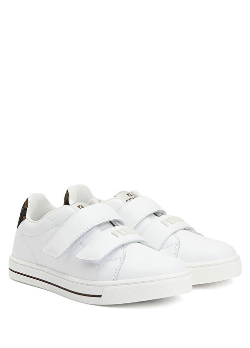 Beyaz Unisex Çocuk Deri Sneaker - Görsel 3