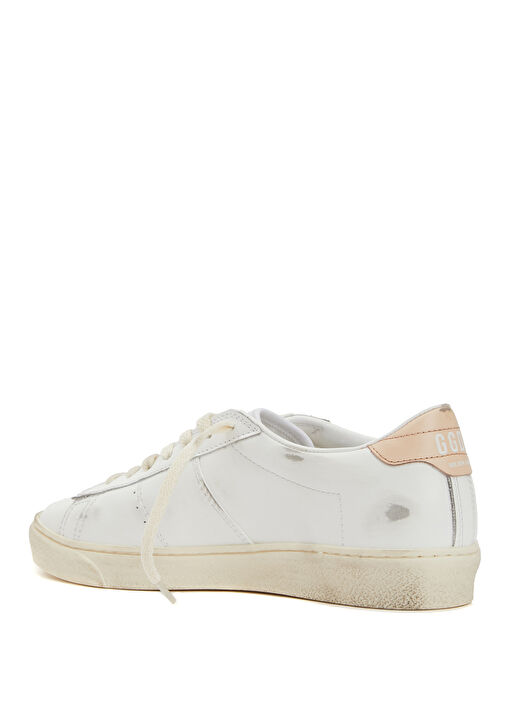 Matchstar Beyaz Pembe Kadın Deri Sneaker - Görsel 4