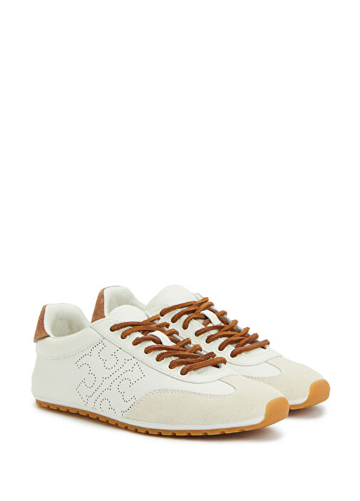 Kahve Beyaz Kadın Deri Sneaker - Görsel 3