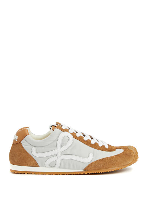 Ballet Runner Taba Gri Kadın Deri Sneaker - Görsel 2