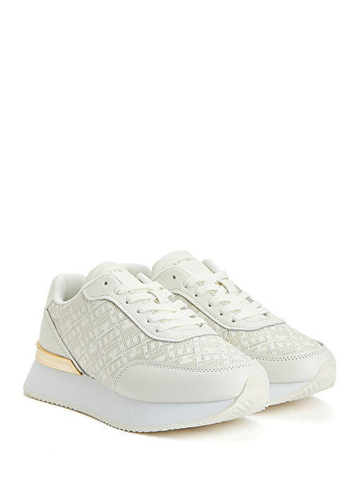 Chic Beyaz Kadın Deri Sneaker - Görsel 3
