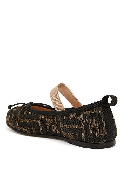 Kahverengi Logo Desenli Kız Çocuk Babet - Görsel 4