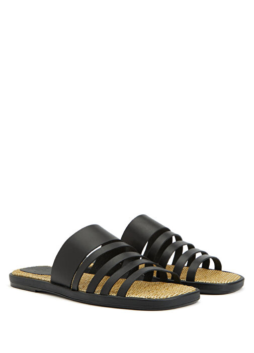 Siyah Kadın Deri Terlik - Görsel 3