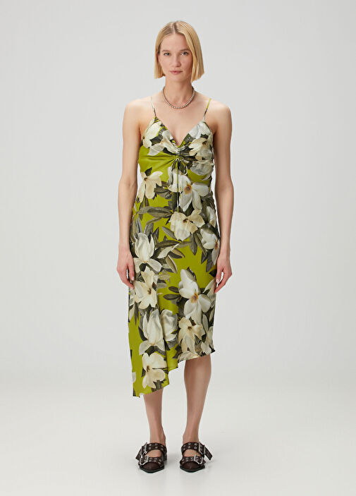 AllSaints - Alexia Green Floral Midi Dress