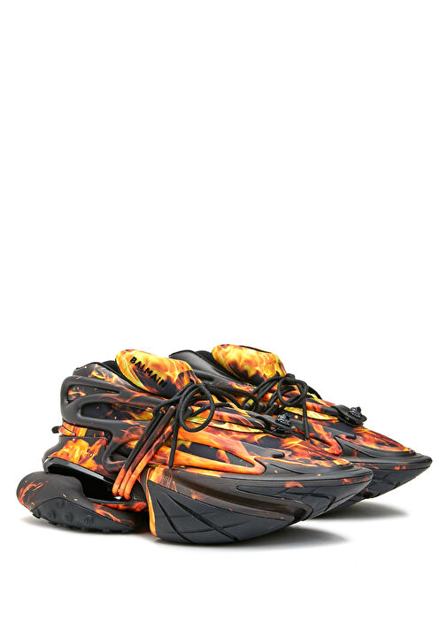 Siyah Desenli Geometrik Tabanlı Erkek Sneaker - Görsel 3