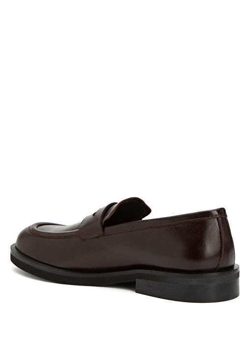 Senna Koyu Kahverengi Kadın Deri Loafer - Görsel 4