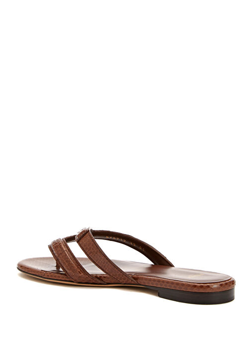 Kahverengi Kadın Deri Terlik - Görsel 4